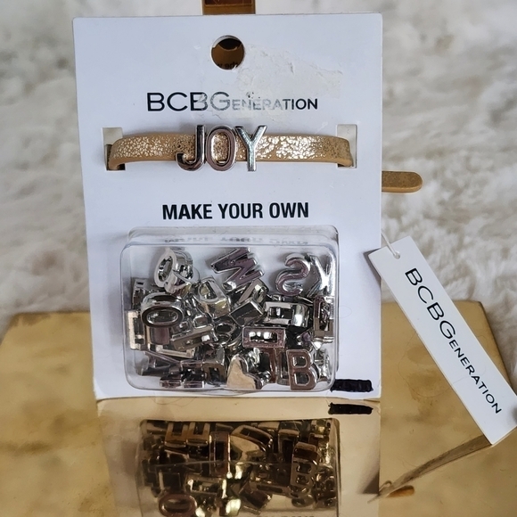 NWT BCBG Gold & Silver Build Your Name Bracelet - Picture 1 of 10